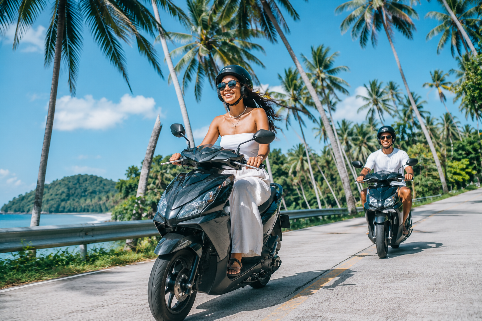 Riding scooter safely on Siargao roads